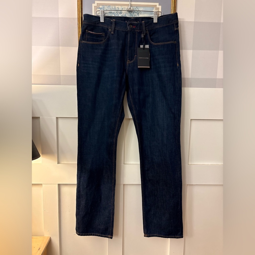 Tommy Hilfiger Men's Deep Indigo Straight Jeans Size 33/32